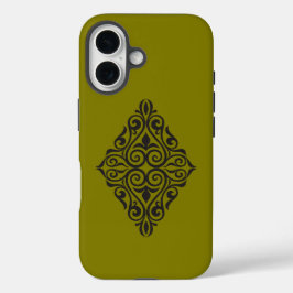 Funda iPhone 16 Luxury Vintage Floral Frame Decorative Art