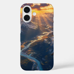Funda iPhone 16 Luz dorada sobre el río alpino001