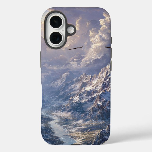 Funda iPhone 16 Luz dorada sobre el río alpino002 (Reverso )