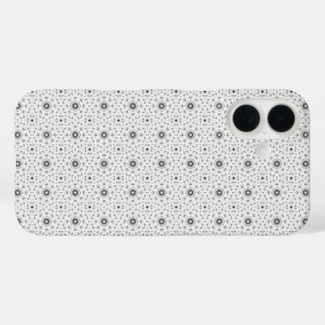 Funda iPhone 16 Maacah001 Doodle abstracto de B&W (Reverso (Horizontal))