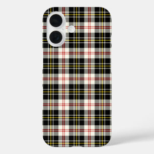 Funda iPhone 16 MacPherson Clan Vestido Blanco y Negro Tartán