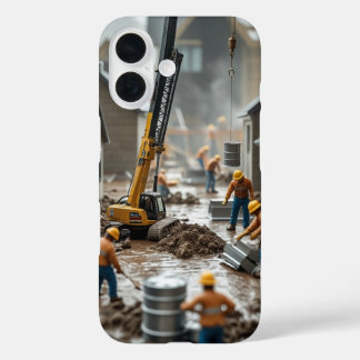 Funda iPhone 16 Macrofotos realistas de trabajos de construcción p