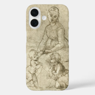 Funda iPhone 16 Madonna, Cristo y San Juan Bautista de Rapahel