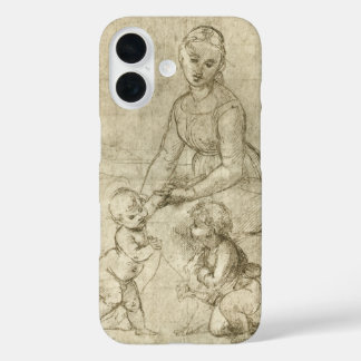 Funda iPhone 16 Madonna, Cristo y San Juan Bautista por Rapahel