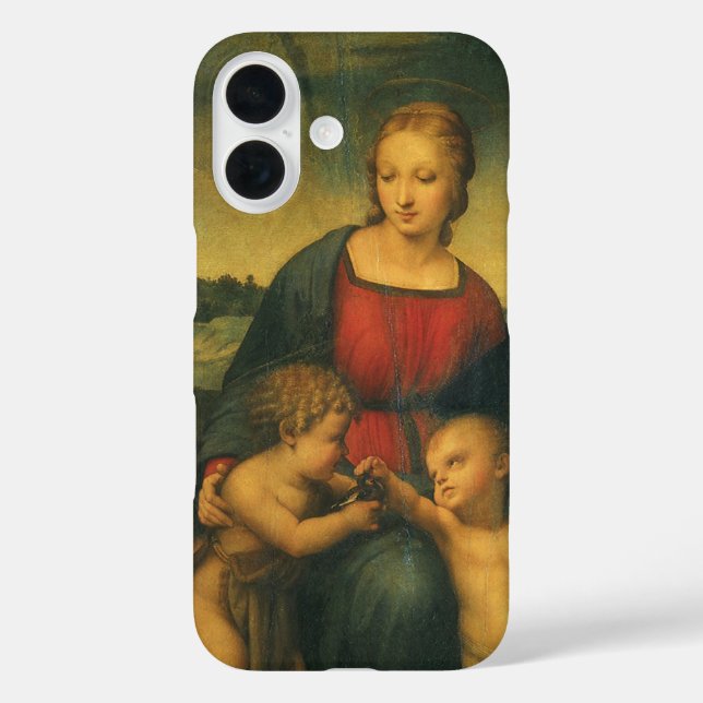 Funda iPhone 16 Madonna de Goldfinch por Raphael Sanzio (Reverso )