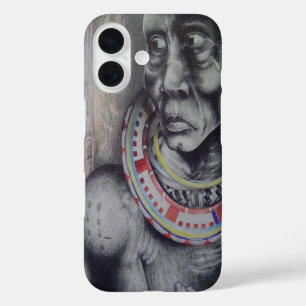 Funda iPhone 16 Madre e hijo masái con arte de león impreso/gráfic