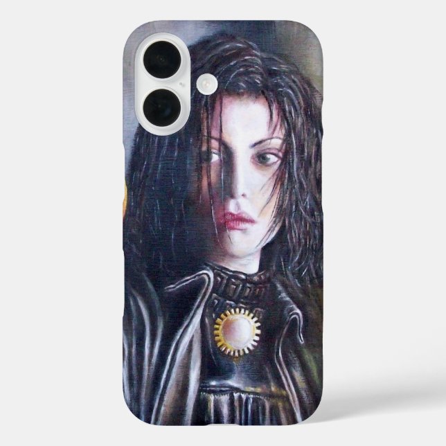 Funda iPhone 16 MAGDALEN Y POMEGRANADO Blanco Negro (Reverso )