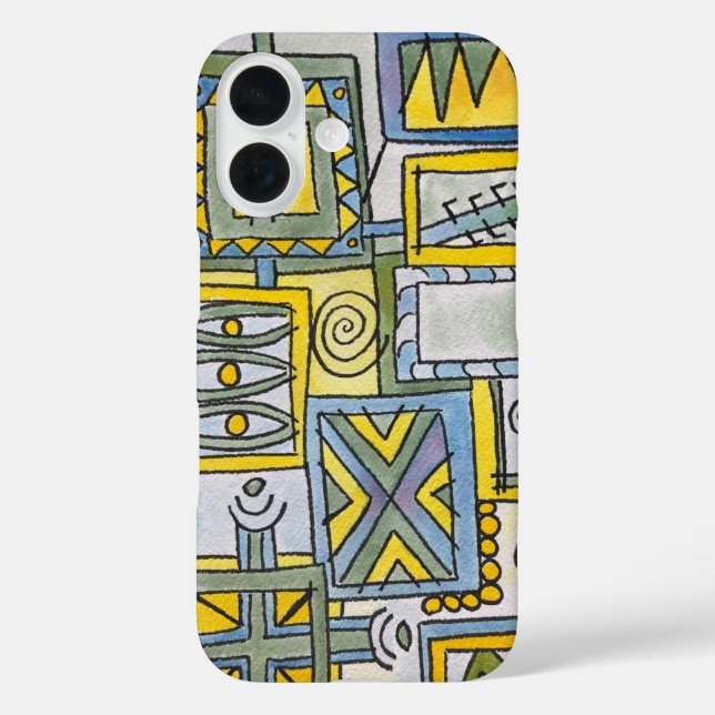 Funda iPhone 16 Magic Show-Hand Painted Modern Geometric Art (Reverso )