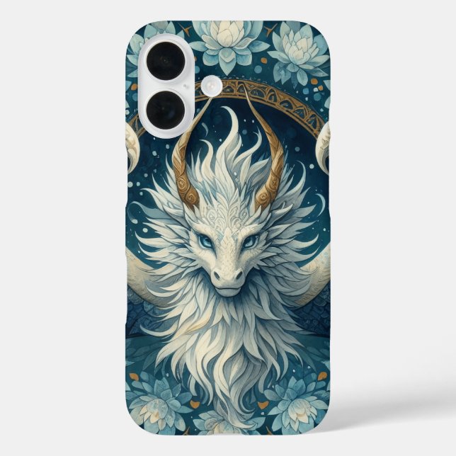 Funda iPhone 16 Majestic Dragon Mandala Floral (Reverso )