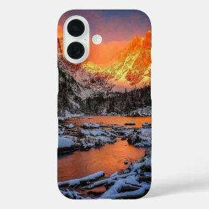Funda iPhone 16 Majestuoso Atardecer en la Montaña Paisaje Inverna