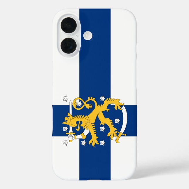 Funda iPhone 16 Maleta de teléfono de bandera de Finlandia (Reverso )