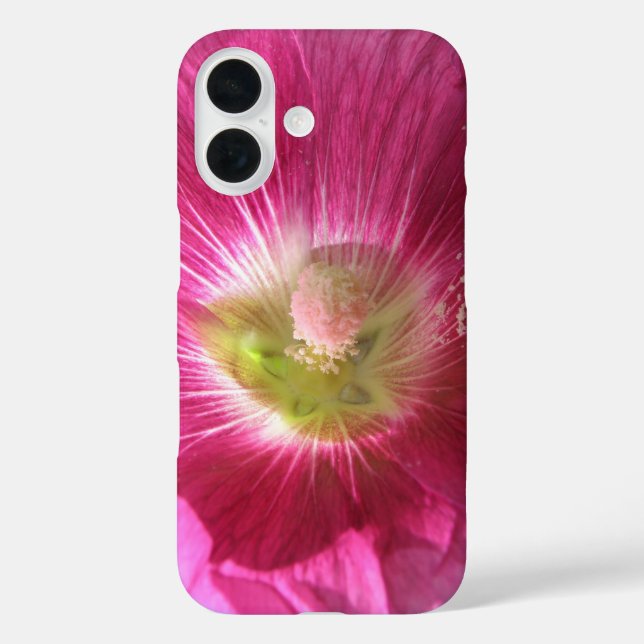 Funda iPhone 16 Malvarrosa rosa intenso (Reverso )