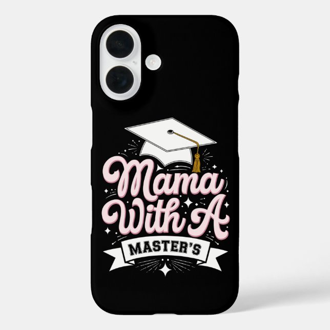 Funda iPhone 16 Mamá con un título de máster graduada (Reverso )