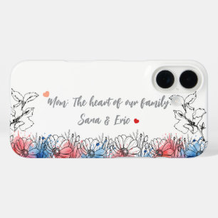 Funda iPhone 16 Mamá, Corazón de la Familia   Regalo de Foto Perso