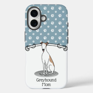 Funda iPhone 16 Mamá de Greyhound (blanca como el hembra), mamá de