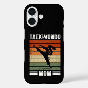 Funda iPhone 16 Mamá de Taekwondo Regalo Retro de Artes Marciales 