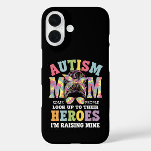 Funda iPhone 16 Mamá del autismo que levanta al héroe desordenado