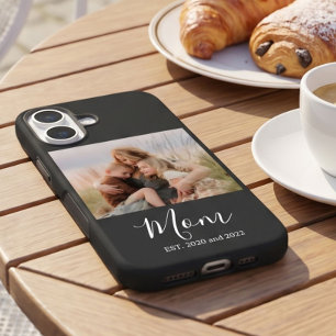 Funda iPhone 16 Mamá Estableció Elegante Guión de Foto
