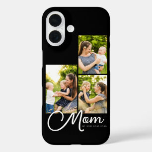 Funda iPhone 16 Mamá Estableció Escritura Moderna Negra 3 Foto 