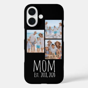 Funda iPhone 16 Mamá Estableció Escritura Moderna Negra 3 Foto 