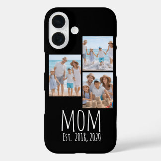 Funda iPhone 16 Mamá Estableció Escritura Moderna Negra 3 Foto 