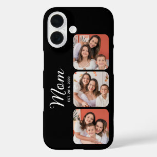 Funda iPhone 16 Mamá Estableció Escritura Moderna Negra 3 Foto