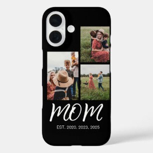 Funda iPhone 16 Mamá Estableció Escritura Moderna Negra 3 Foto