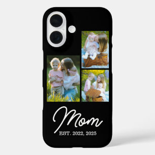 Funda iPhone 16 Mamá Estableció Escritura Moderna Negra 3 Foto