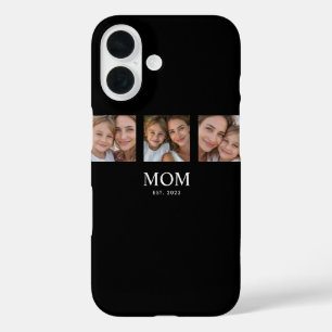 Funda iPhone 16 Mamá Estableció Escritura Moderna Negra 3 Foto