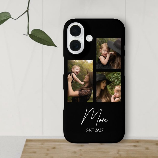 Funda iPhone 16 Mamá Estableció Escritura Moderna Negra 3 Foto (Subido por el creador)