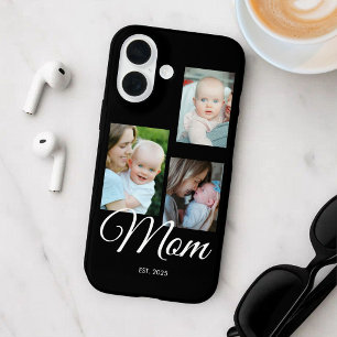 Funda iPhone 16 Mamá Estableció Escritura Moderna Negra 3 Foto