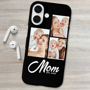 Funda iPhone 16 Mamá Estableció Escritura Moderna Negra 3 Foto