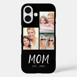 Funda iPhone 16 Mamá Estableció Escritura Moderna Negra 3 Foto