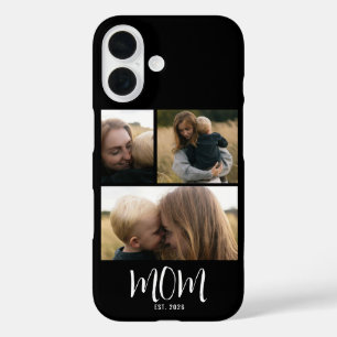 Funda iPhone 16 Mamá Estableció Escritura Moderna Negra 3 Foto