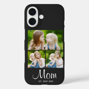 Funda iPhone 16 Mamá Estableció Escritura Moderna Negra 3 Foto