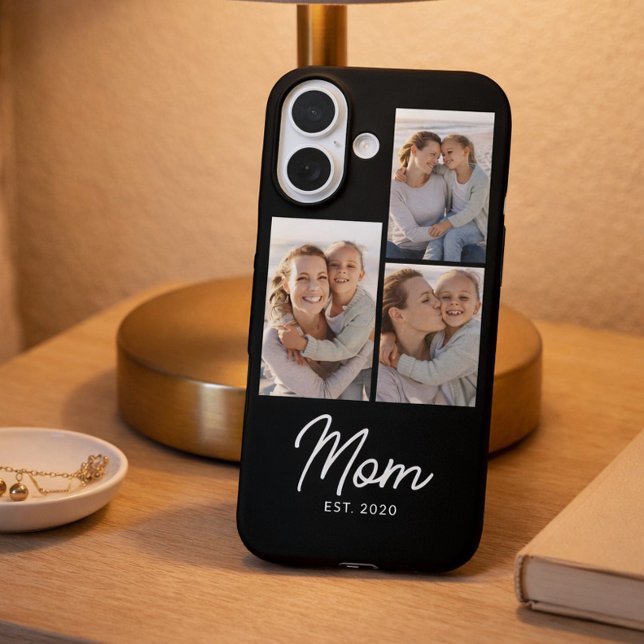 Funda iPhone 16 Mamá Estableció Guión Negro 3 Foto (Subido por el creador)