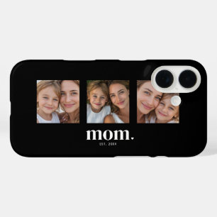 Funda iPhone 16 Mamá Estableció Moderna Foto Negra 3