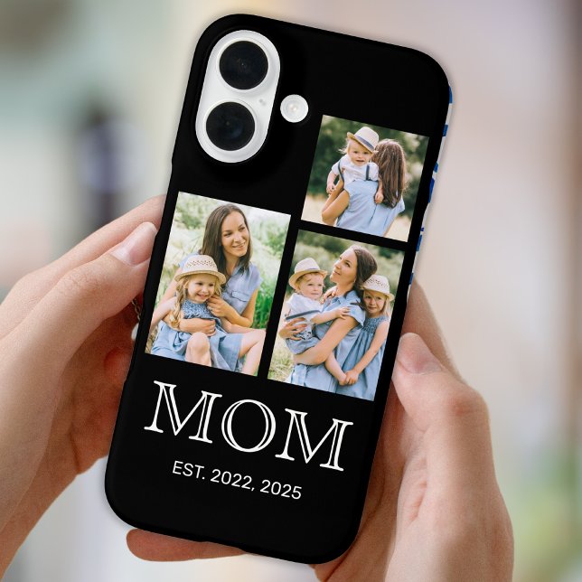 Funda iPhone 16 Mamá Estableció Moderno 3 Foto Negro  (Subido por el creador)