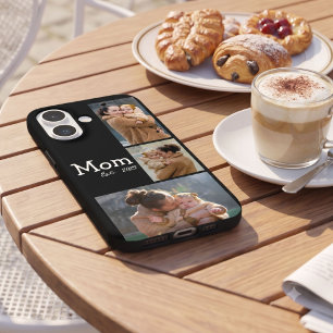 Funda iPhone 16 Mamá Estableció Texto Negrita Divertido 3 Foto Neg