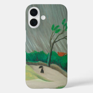 Funda iPhone 16 Mañana Lluviosa Henri Rousseau, Arte Antiguo Fino