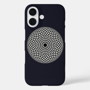 Funda iPhone 16 Mandala blanca espiritual geométrica oriental