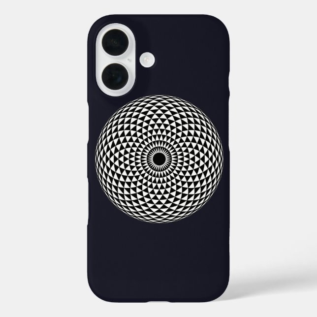 Funda iPhone 16 Mandala blanca espiritual geométrica oriental (Reverso )