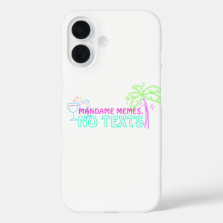 Funda iPhone 16 Mándame memes, sin texturas, herencia neón hispáni
