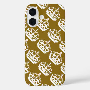 Funda iPhone 16 Mantén la calma y sigue adelante Corona blanca sob