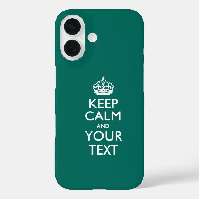 Funda iPhone 16 Mantener la CALMA y el texto personalizados (Reverso )