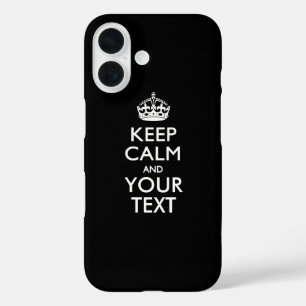 Funda iPhone 16 Mantener la CALMA y el texto personalizados
