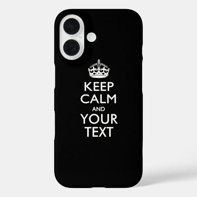 Funda iPhone 16 Mantener la CALMA y el texto personalizados (Reverso )