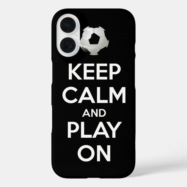 Funda iPhone 16 Mantener la calma y jugar (Reverso )