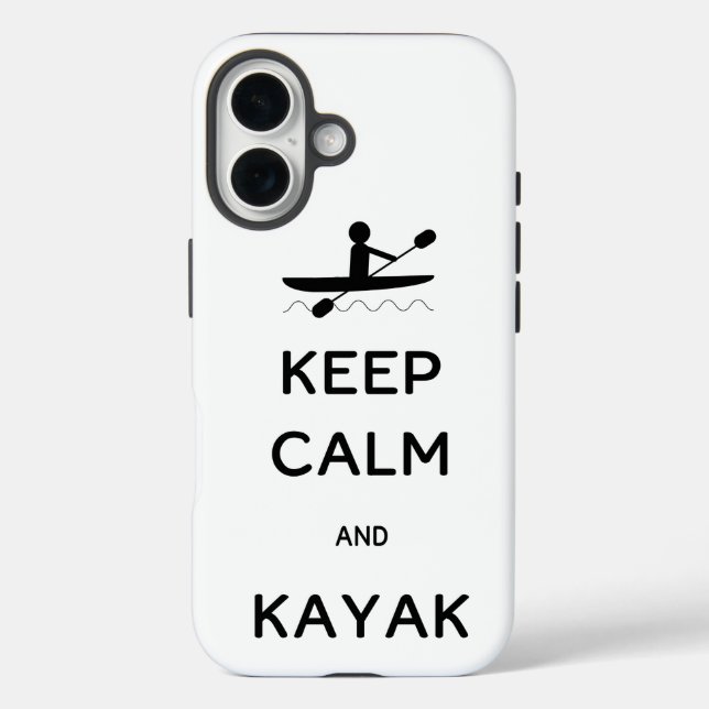 Funda iPhone 16 Mantener la calma y Kayak (Reverso )