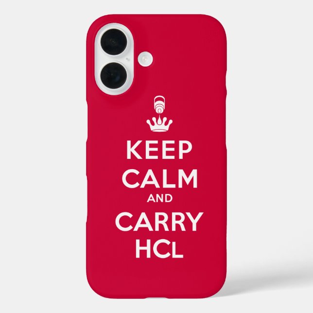 Funda iPhone 16 Mantener la calma y transportar HCl (Reverso )